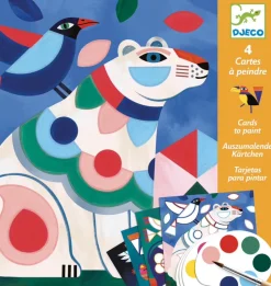 Djeco - Fanciful Animal Cards To Paint
