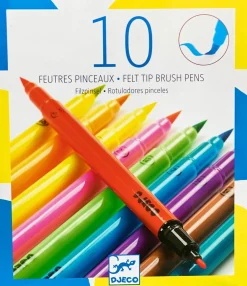 Djeco - Felt Tip Brush, Neon And Fluro