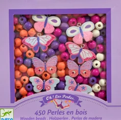 Djeco - Wooden Beads, Butterfly
