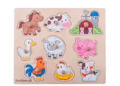 Everearth Farm Wooden Peg Puzzle