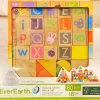 Everearth Wooden Blocks, Build & Learn Block Set 80 Pieces