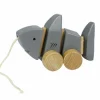 Everearth Wooden Pull Along Shark Grey