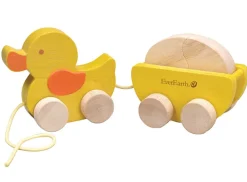 Everearth Wooden Pull Along Duck & Egg