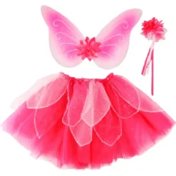 Great Pretenders - Fancy Flutter Skirt, Wand And Wings Costume In Pink