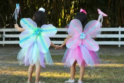 Great Pretenders Pink Butterfly Dress & Wings Costume With Wand