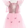 Great Pretenders Pink Sequin Butterfly Dress Costume With Wings