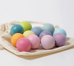 Grimms 12 Wooden Balls In Small Pastel
