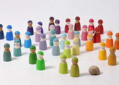 Grimm's 12 Wooden Friends In Rainbow