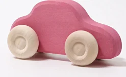 Grimms -5 Wooden Slimline Cars In Multi Colour Print