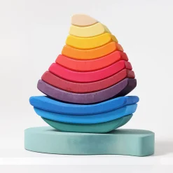 Grimms Wooden Boat Stacking Tower