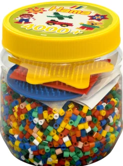 Hama Beads- 4000 Beads And Pegboards In Tub