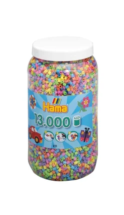 Hama Beads Tub Of 13,000 Beads In Pastel