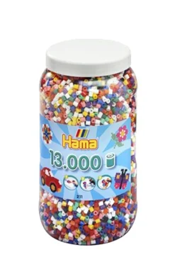 Hama Beads Tub Of 13,000 In Bold Colours