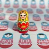 Matryoshka Babushka Nesting Doll - Traditional 5 Piece Yellow/Red