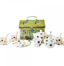Melamine House Box Tea Set Polka Dot Design
