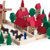 Mini Wooden Village With Church