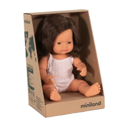 Miniland - Vinyl Doll 38 Cm Caucasian Girl Brunette