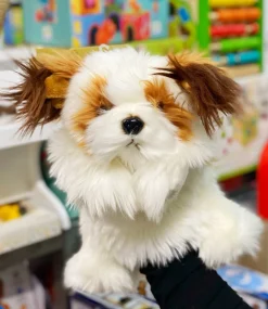 Puppet - White & Brown Dog Hand Puppet