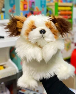 Puppet - White & Brown Dog Hand Puppet