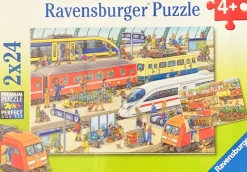 Ravensburger - Jigsaw Puzzle, 2 X 24 Piece, Busy Train Station