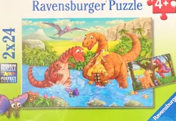Ravensburger - Jigsaw Puzzle, 2 X 24 Pieces, Dinosaurs At Play