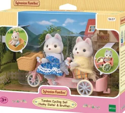 Sylvanian Families Tandem Cycling Set, Husky Sister & Brother