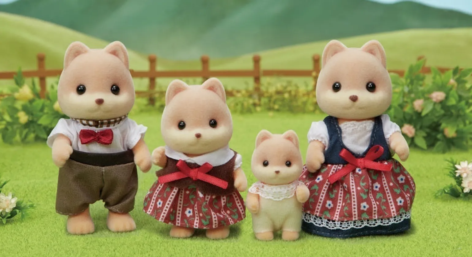 Sylvanian Family Caramel Dog Family