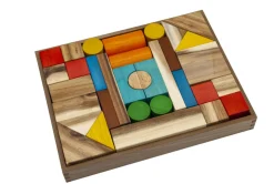 Wooden Blocks - Natural Colour Blocks 34 Pieces